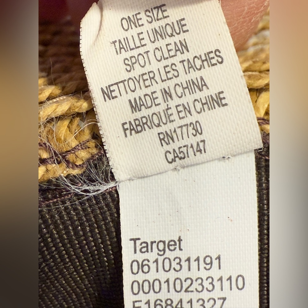 Target tan straw brimmed hat black trim - Picture 9 of 14